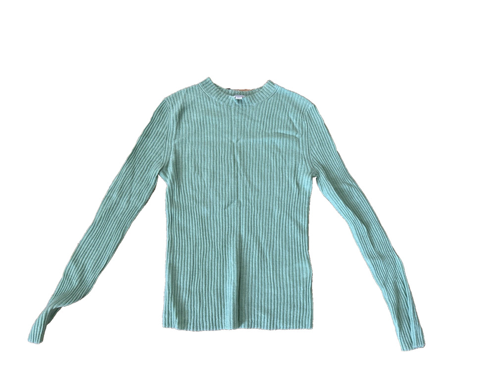 Vince Women's Green Cashmere & Silk Ribbed Knit Soft Sweater Woman Size XS